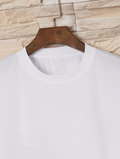 4 Pcs Of Men's Simple Style Casual Solid Color Tees, Comfy Short Sleeve Crew Neck T-shirt Home Pajamas Top Men's Summer Outdoor Clothing