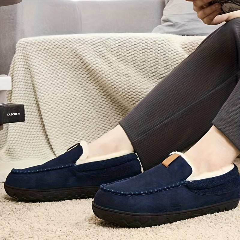 SKYGRASS Unisex Slip-On Slippers - Thick Cushioned EVA Sole, Soft Fabric Upper & Lining, Round Toe Design for Indoor/Outdoor Use - Winter Warmth, Casual Comfort - Ideal Gift for Men & Women, Indoor Slippers, Indoor Footwear,