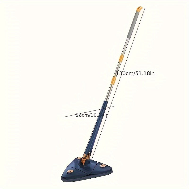 1pc, Triangle 360° Rotating Cleaning Mop, Long Handle Floor Mop, Hands-free Wash Squeeze Mop, Wet And Dry Dual-use Cleaning Mop, For Floor Wall Ceiling Corner Glass, Cleaning Supplies, Cleaning Tool