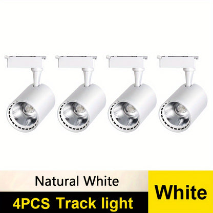 4pcs Track Light AC175-265V Set LED Track Lighting Rail Lamp LED Spot 12W 20W 30W 40W Store Home Lights
