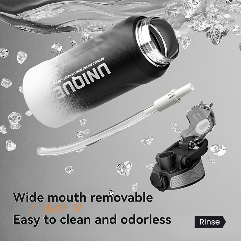 32oz Stainless Steel Pop-Up Water Bottle nRMEi - 316 Stainless steel, BPA-Free, 4-season hot/cold water retention, large capacity for outdoor activities, travel, daily use, insulated water bottle, Sleek M