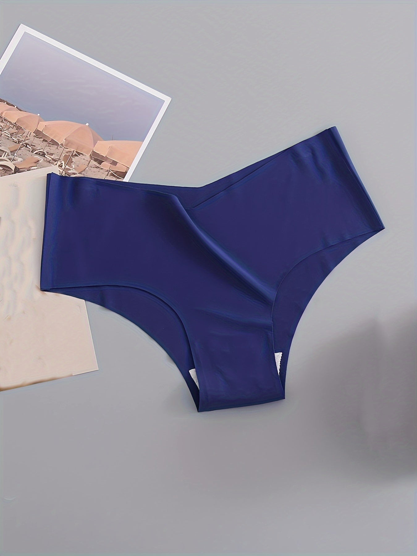 4 Pack Seamless Panties, Sporty & Comfy Solid Brief Panties, Women's Lingerie & Underwear