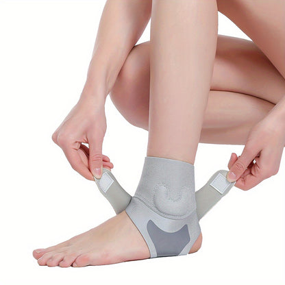 1pc, Breathable Ankle Support with Silicone Gel Pad for Men and Women - Adjustable Compression Brace for Sports, Running, Fitness, and Basketball