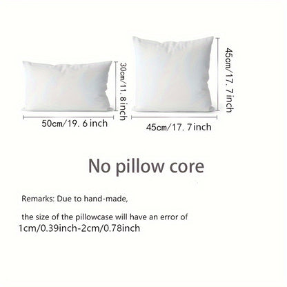 Handmade Textured Throw Pillows - Geometric Design, Soft Faux Fur, And Zipper Closure - Suitable for Sofa, Bed, Or Window Seat