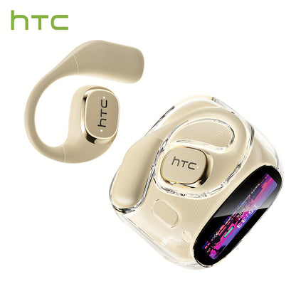 HTC NE11 Wireless Smart Earbuds with LCD Screen, AI Translation (Real-Time 134 Languages), Wireless 6.0 Low Latency, 27.5° Tilt Design, 8H & 30H Case, -C, Compatible with/ Smartphones - Compatible with Assistant & Siri, Idea
