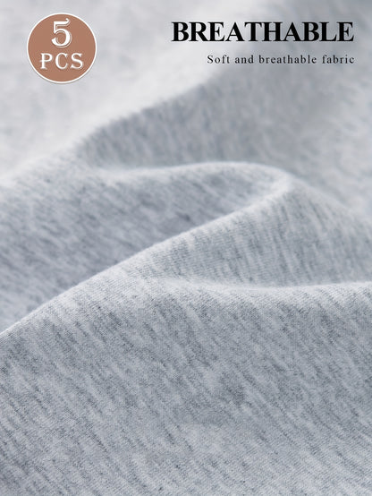 5pcs Women'S High-Waisted Shapewear Briefs - Comfortable Two-Tone Design with "LOVE" Heart & Paw Print Patterns, Breathable Polyester Blend, Sizes S-XXL, Cute Underwear, Highwaisted Underwear, Elegant Underwear, Comfortable F