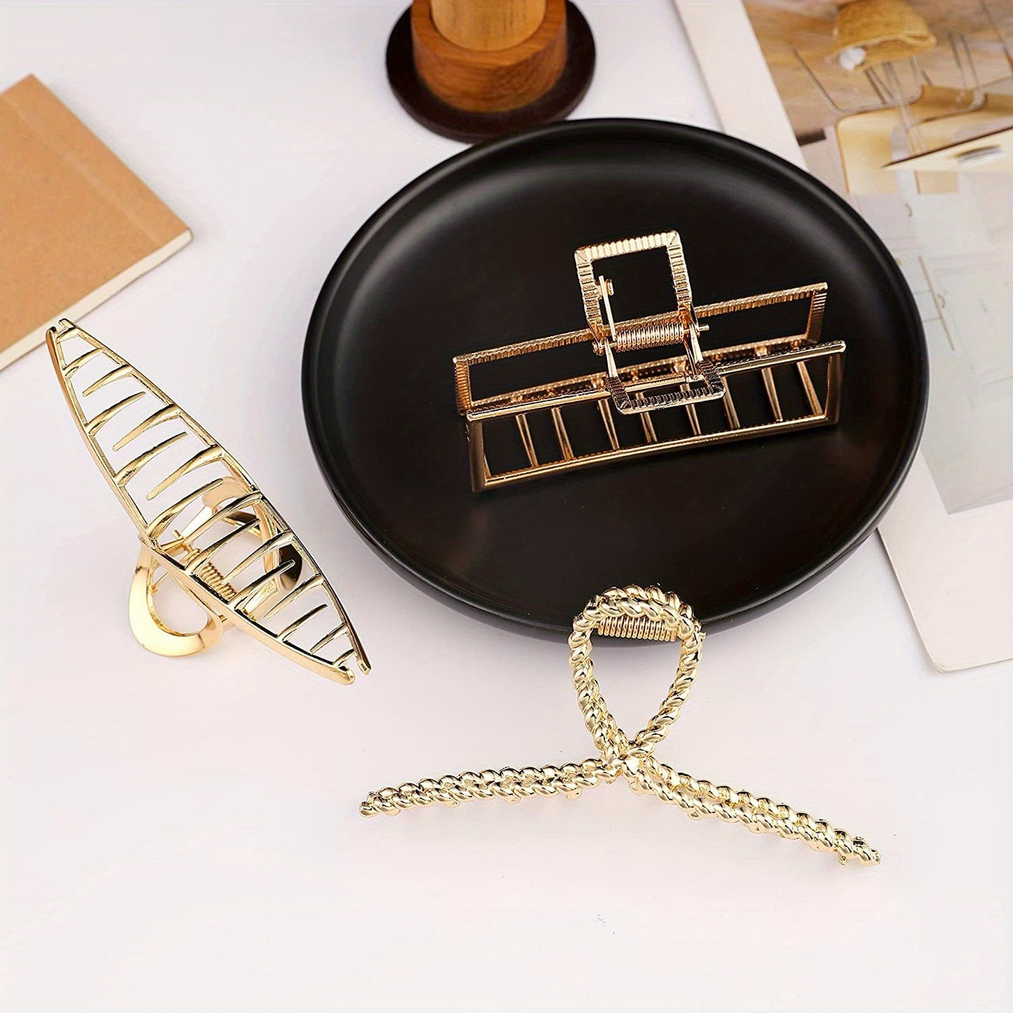 3pcs/set Trendy Metal Hair Claw Anti-slip Hair Crab Clip Elegant Geometric Hairpin Decorative Hair Accessories For Women, ideal choice for gifts