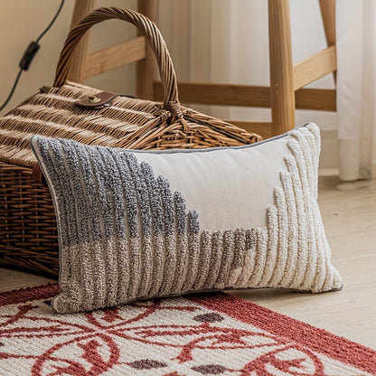 Handmade Textured Throw Pillows - Geometric Design, Soft Faux Fur, And Zipper Closure - Suitable for Sofa, Bed, Or Window Seat