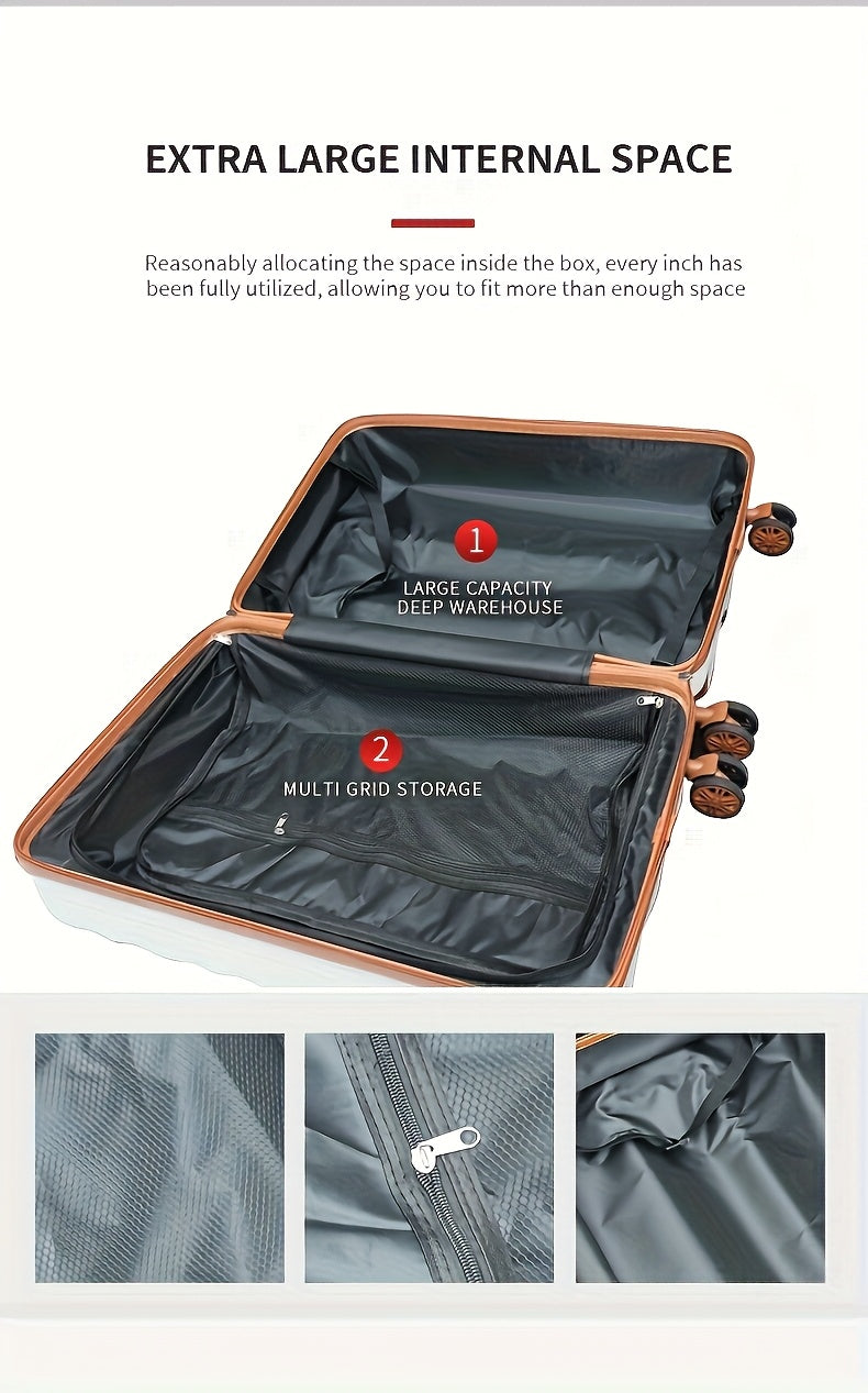 4pcs Sets Luggage 20+24 Inch, Carry-On ABS Hardshell Suitcase with Spinner Wheels, Lightweight Travel Luggage Set for Women and Men with Lock, Includes (20+24) + Travel Tote Gym Bag, Suitcase Set, Suitcase For Travel, Suitcas