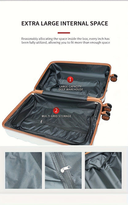 4pcs Sets Luggage 20+24 Inch, Carry-On ABS Hardshell Suitcase with Spinner Wheels, Lightweight Travel Luggage Set for Women and Men with Lock, Includes (20+24) + Travel Tote Gym Bag, Suitcase Set, Suitcase For Travel, Suitcas