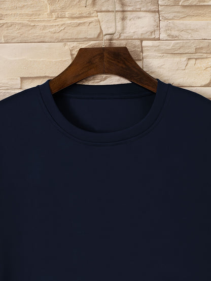 4 Pcs Of Men's Simple Style Casual Solid Color Tees, Comfy Short Sleeve Crew Neck T-shirt Home Pajamas Top Men's Summer Outdoor Clothing