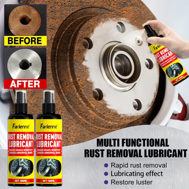 FARIENNE Multi-Functional Rust Removal Lubricant - Fast-Acting, No Residue, Spray Formula for Brake Discs, Exhaust Pipes, Stainless Steel Kitchenware, Ceramic Tiles, Metal Polishing | Multi-Purpose Lubricant | Effective Rust