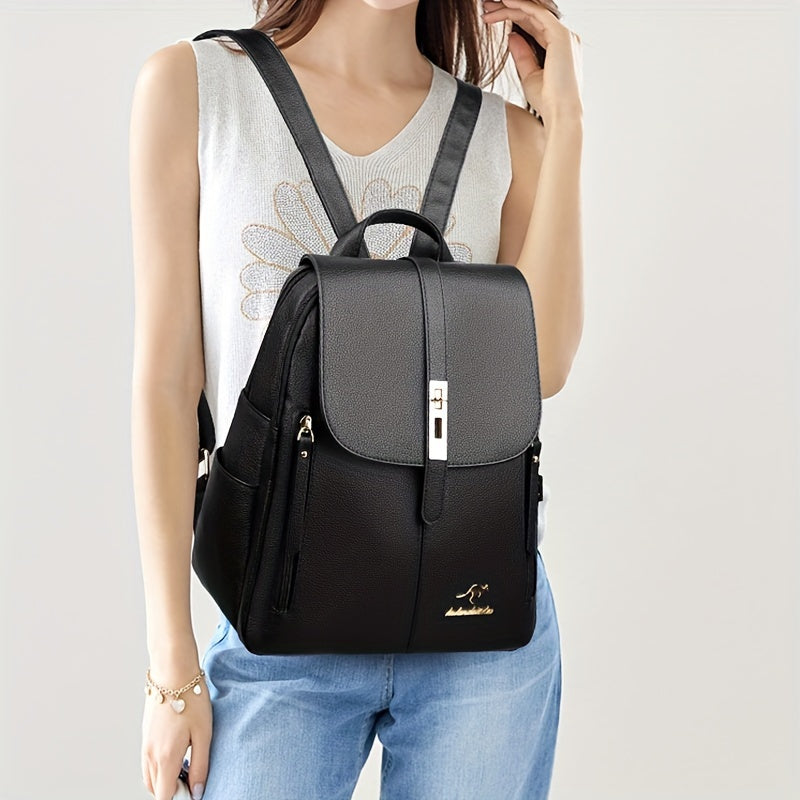 Logo Randomly Distributed New Style Versatile Women's Casual Large Capacity Simple Travel Short Distance Business Backpack Multifunctional Daily Commuting Shoulder Bag