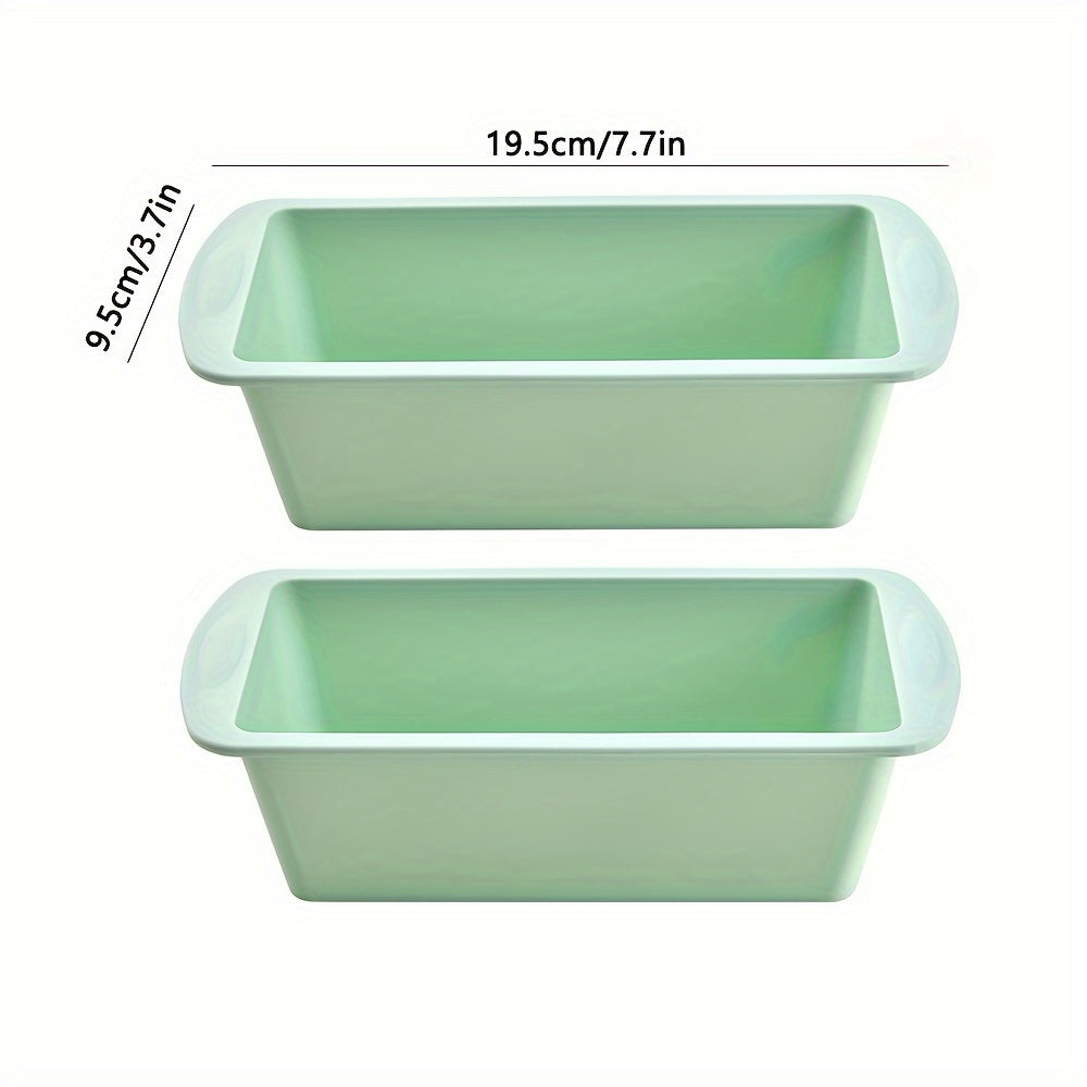 2pcs, Silicone Loaf Pan, Non Stick Easy Release Rectangle Silicone Cake Pan For Baking Bread, Flexible BPA Free Silicone Baking Mold And Bread Mold, Toast Pan, Brownie Loaf Pan, Cake Mold