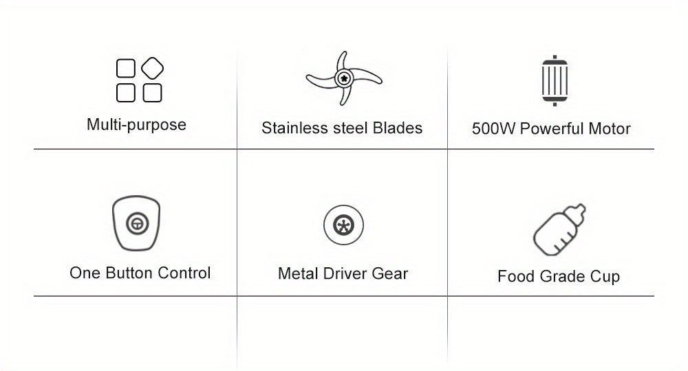 500W Portable Personal Blender Mixer Food Processor with Chopper Bowl 600ml Juicer Bottle Meat Grinder Youngsters Food Maker