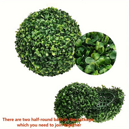 1pc Artificial Green Grass Ball, Various Sizes Of Boxwood Hanging Decorative Ball, Suitable For Family, Courtyard, Outdoor Garden, Courtyard, Wedding Party Decoration