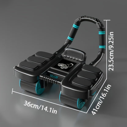 Lingpeng Smart Ab Roller with Automatic Rebound - 4-Wheel Core Strength Trainer & Elbow Support Pad, Durable PP/TPE Material, Ideal for Home Fitness, Lingpeng