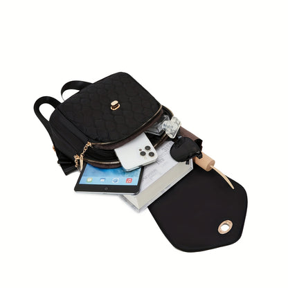 3-in-1 Convertible Backpack for Women - High Quality Nylon with Kangaroo Pocket & Adjustable Shoulder Straps, Lightweight Multifunctional Bag for Commuting, Travel, Work - Easy Wipe Clean, Black