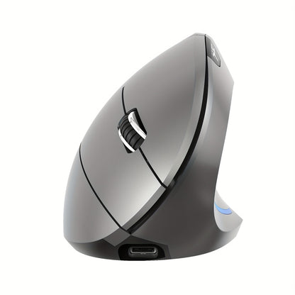 HXSJ Dual-Mode Wireless Vertical Mouse, Large Battery, Suitable for PC Laptops and Desktops! Ideal for Office and Travel, USB Charging, Optical Movement Detection, Right-Handed, Plastic Material, Windows 7 Compatible, No Char
