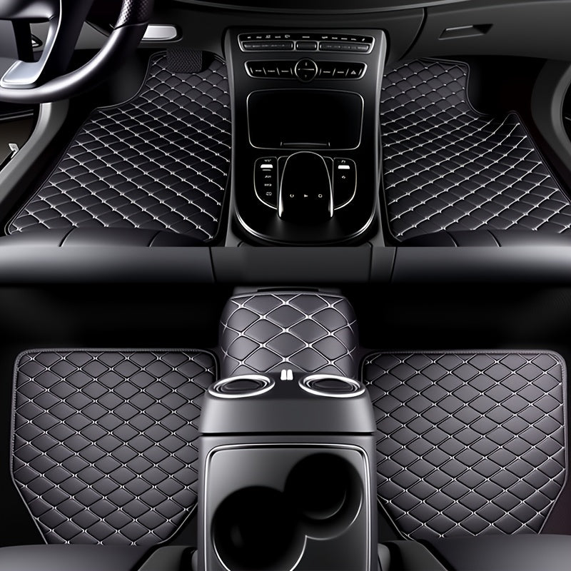5pcs Luxury Car Floor Mats, All-Season Universal Fit, Easy to Clean, Anti-Slip, for Sedan, Truck & SUV Interior Protection