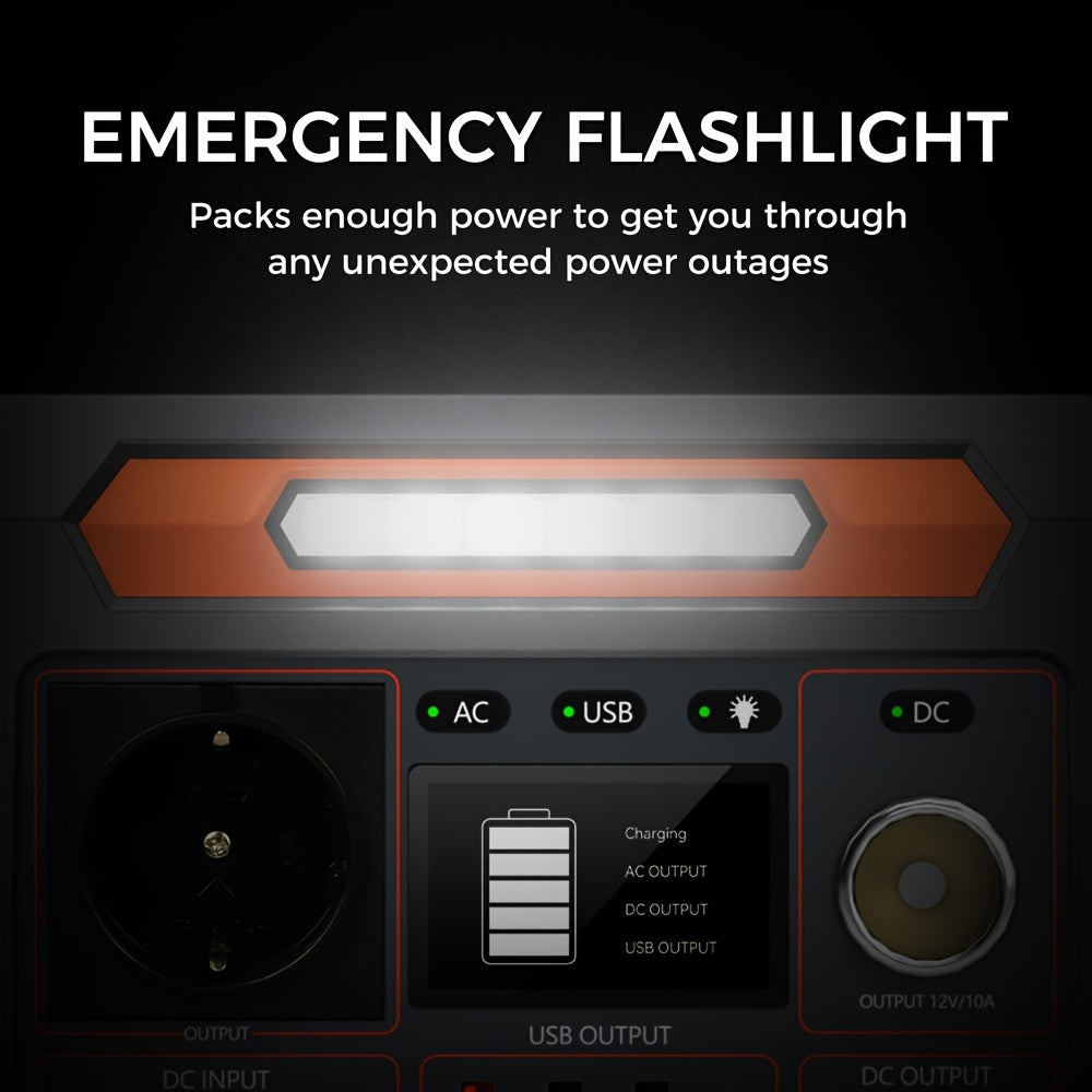 FF FLASHFISH 300W P66 Portable Power Station, 230.88 Wh/62400mAh Lithium-Ion Cells Solar Generator 300 W AC Output, 600 W Surge, 2 X DC Output And 4 X USB, LED Lights, Power Generator for Outdoor Use,  Compact Design, Lightwe