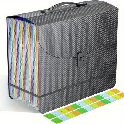 1pc Or 2pcs 25 Pockets A4 Accordion Folder, 25 Grids Multifunctional Flip Folder, Office Document Storage Bag, Test Paper Test Organizer Bag, Back To School Supplies, Office Supplies Project Folder