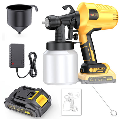 2025 New Model Wireless Paint Sprayer with Cordless High-Pressure Spray Gun - Heavy-Duty Battery-Powered Paint Gun with Ergonomic Handle, Easy-Clean Design &amp; Large Paint Tank for Indoor/Outdoor Walls, Wood, Furniture, DIY Project
