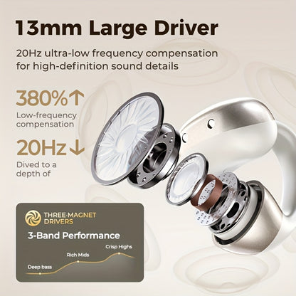 HTC NE56 Wireless Earbuds with 6.0 Low-Latency HD Voice, Noise Cancellation, Built-in Microphone, USB Rechargeable, Compatible with iOS & Android, Portable & Comfortable Design