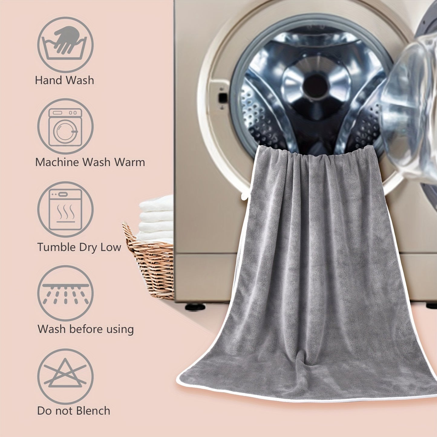 8-Pack Super Soft Coral Bath Towel Set, 2 Bath Towels 68.58 x 139.7 cm, 2 Hand Towels 34.8 x 76.2 cm, 4 Square Towels 34.8 x 34.8 cm, Quick Drying, Quick Absorbent and Lightweight, Outdoor Fitness, Camping Towels Bathroom Tow