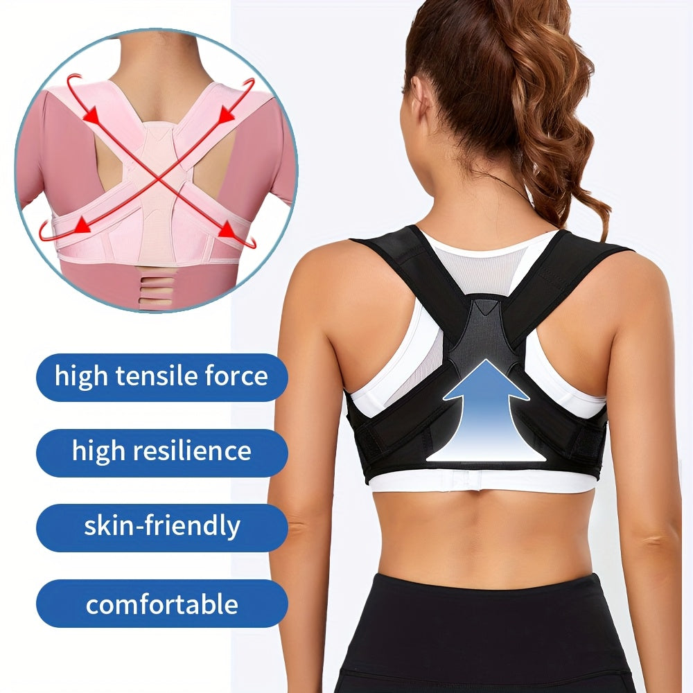 Cinta Postural para Mulher e Homem, Cinta Ajustável para a Parte Superior das Costas com Suporte para a Clavícula e Relaxamento para o Pescoço, Ombros e Parte Superior das Costas