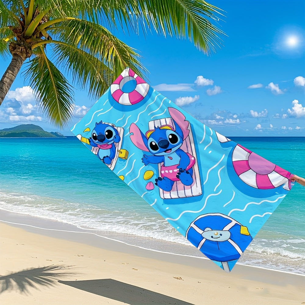 1pc Beach Towel, Elsa, Alice, Micky, Stitch, for Ariel, Belle, Moana, and other cartoon beach towels, suitable for bedroom, bathroom, travel, family, home decoration, party gifts, Christmas, Valentine's Day, gatherings and pa