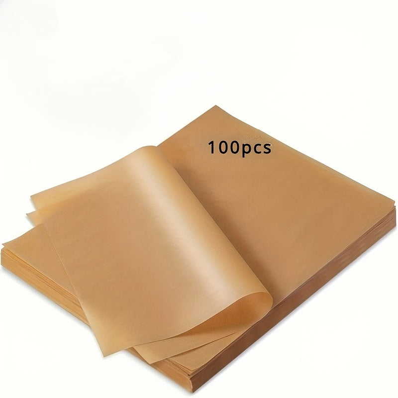 100 Sheets 30.48x40.64 cm Precut Baking Paper - Nonstick Grease-Resistant Multi-Purpose Kitchen Paper for Baking, Cooking, Frying & Food Prep - Heavy-Duty &, Cooking Liner, Convenient Size, Foodsafe Material, Professional Che