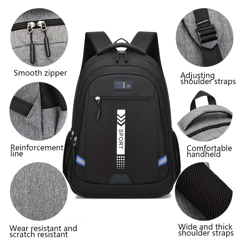 Backpack Men's Leisure Large Capacity Travel Backpack Business Computer Mountaineering Bag Middle School, High School, College Student Schoolbag
