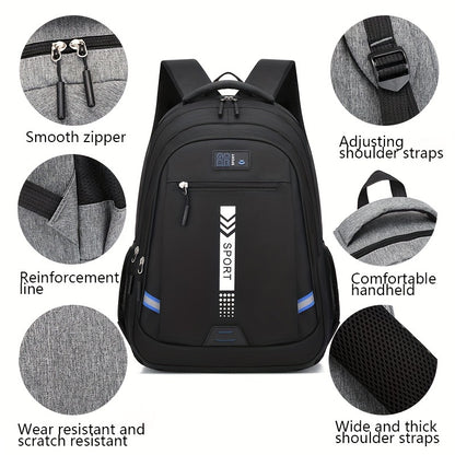 Backpack Men's Leisure Large Capacity Travel Backpack Business Computer Mountaineering Bag Middle School, High School, College Student Schoolbag