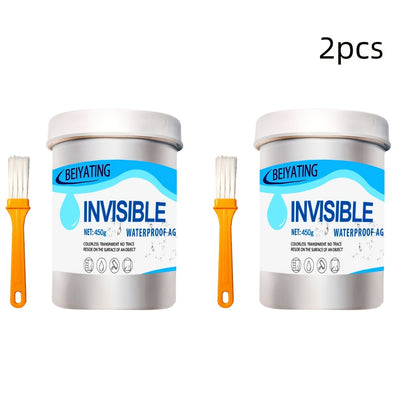 Premium Waterproof Sealer - No Brick Breaking Repair, Transparent Coating Suitable for Floors, Walls, Roofs, etc, - Moisture Protection for Stone, Wood, Tiles, Invisible Waterproof Agent with Brush, Suitable for Kitchen, Gard