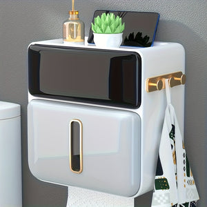 Suporte para Papel Higiénico Autocolante sem Furador com Dispensador One-Touch