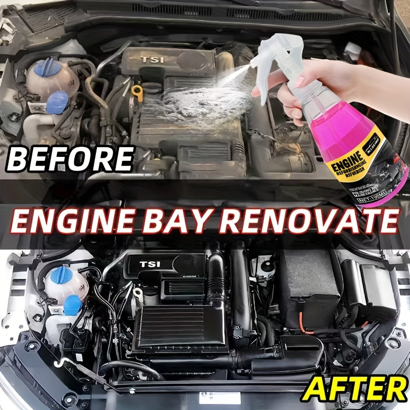 YYLFD All-in-One Engine Bay Renewal Kit - 190ml High-Performance Corrosion-Resistant Engine Spray, Instantly Restores & Car Engine Bay, Compatible with Cars, Trucks, SUVs, Vans - Before & After Results, Maintenance