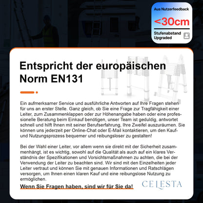 150kg Stainless Steel Ladder, 5m 4.4m 3.8m 3.2m 2.6m Telescopic Folding Ladder, Portable Safety Ladder, Suitable for Renovation And Maintenance, Garden Pruning, Orchard Picking, Warehouse Stocking, Ladder for Home, A Shape Ad