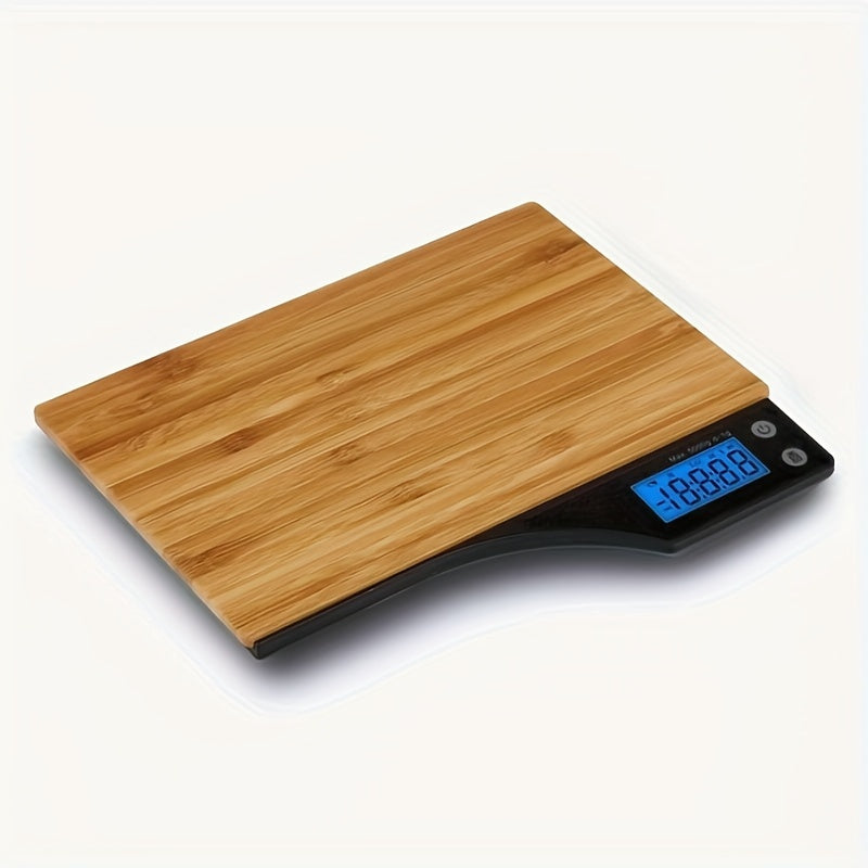 1pc, Kitchen Scale, Food Scale, Digital Food Scale, Portable High Accuracy Bamboo Panel Kitchen Electric Scale For Cooking Baking Weighing Food, Scales For Kitchen, Baking Scale, Kitchen Accessaries, Baking Tools Kitchen Acce