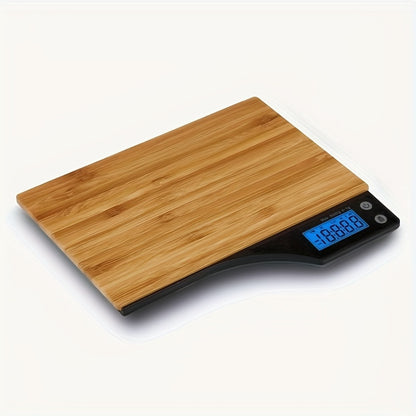 1pc, Kitchen Scale, Food Scale, Digital Food Scale, Portable High Accuracy Bamboo Panel Kitchen Electric Scale For Cooking Baking Weighing Food, Scales For Kitchen, Baking Scale, Kitchen Accessaries, Baking Tools Kitchen Acce