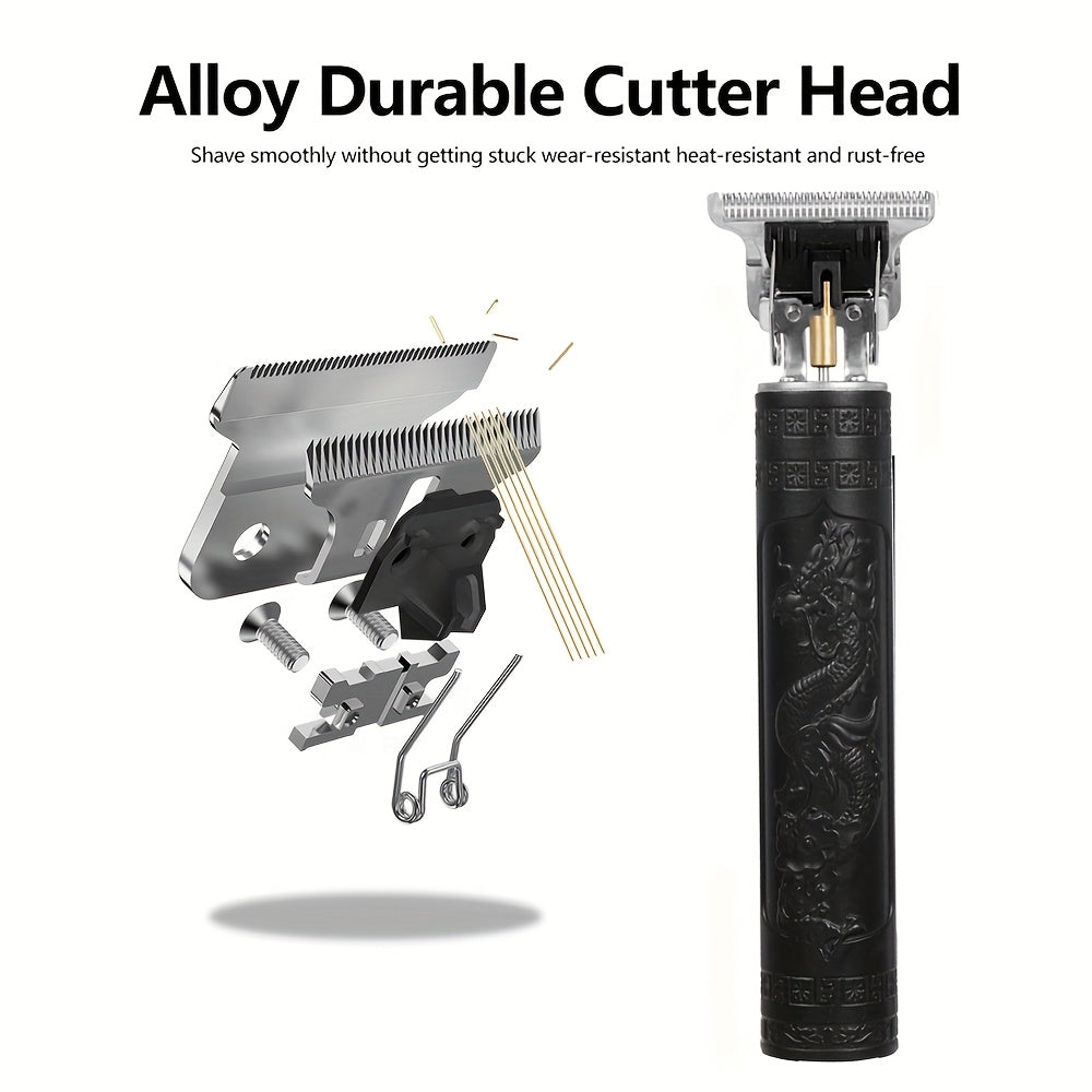 Kit de cuidados profissionais para cabelo e barba para homem com 3 peças - Máquina de cortar cabelo sem fios com visor LED, conjunto de aparador de precisão, recarregável via USB, para uso doméstico, presente perfeito para as festas de fim de ano.