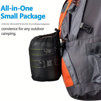 Camping Cookware Mess Kit 1-2 Person, Portable Pan Set, Fork Spoon Kit For Backpacking, Hiking, Picnic And Camping