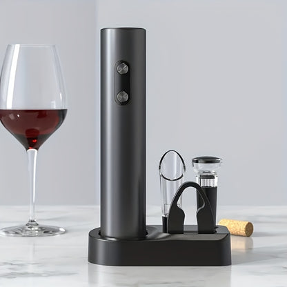 Electric Wine Opener - Single or 5-piece set with vacuum sealer and pourer, automatic brush bar tool kit for home, party, gifts.