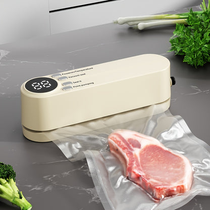 USB Rechargeable Vacuum Sealer, 1200mAh Battery, Multifunctional Home and Outdoor Vacuum Sealer, Inflatable, Space-Saving Design, Suitable for Freshness of Food, Snacks, Meat, Fruits, Vegetables - ≤36V Operating Voltage