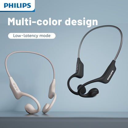 For Philips BT5.3 Wireless Headphones - Sporty Open-Back Design with Built-in Microphones, Neck Strap, Stereo Sound, USB-C Charging, Lightweight & Durable for Running, Gym, Workouts - Model TAA1708, Workout Headphones, Gym Ea