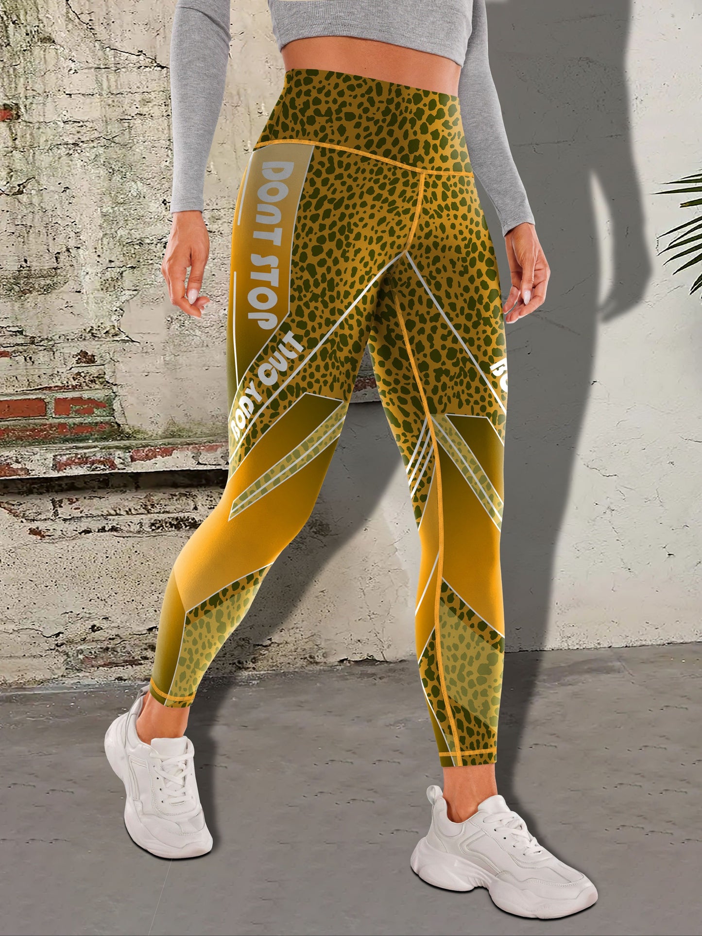 Women's Fashion Color Block Splash Print Yoga Pants, Striped Print Breathable Stretchy Butt Lifting Yoga Workout Running Sports Leggings, Women's Activewear