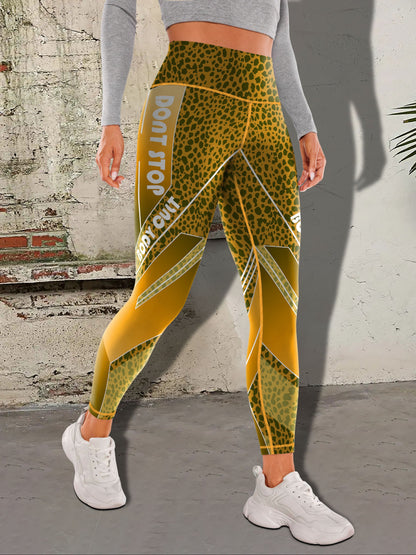 Women's Fashion Color Block Splash Print Yoga Pants, Striped Print Breathable Stretchy Butt Lifting Yoga Workout Running Sports Leggings, Women's Activewear