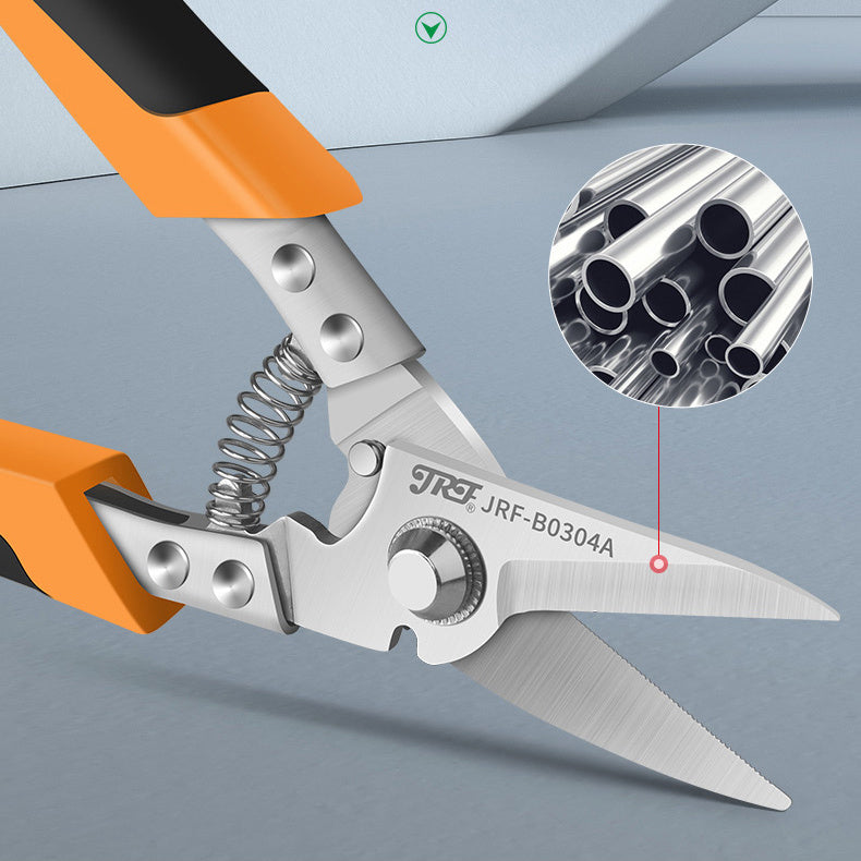 Professional Industrial Shears, JRF Stainless Steel Scissors, Tin Snips For Metal Sheet & PVC Pipe Cutting