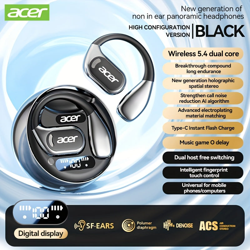 Acer OHR510 Pure Bass Sound Wireless Wireless Earbuds - New Model Over-Ear Design, Long Battery Life, High-Quality Sound for Sports