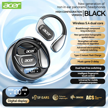 Acer OHR510 Pure Bass Sound Wireless Wireless Earbuds - New Model Over-Ear Design, Long Battery Life, High-Quality Sound for Sports